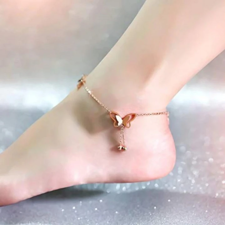 Arihant Rose Gold Plated Butterfly Themed Bracelet Cum Anklet uploaded by Reshma products  on 12/29/2023