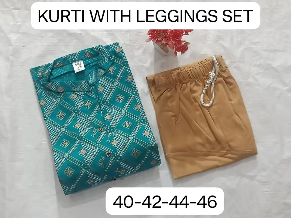 Kurti with leggings uploaded by business on 12/29/2023