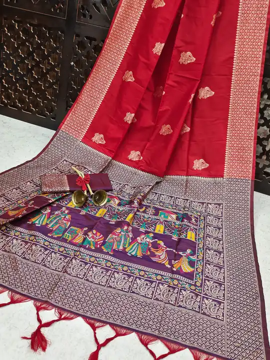 Raw silk handloom saree uploaded by business on 12/29/2023