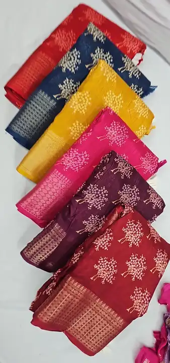 Kesar silk dola ptd with Jacord weaving border exclusive design with fancy colour matching uploaded by M ARVIND & CO on 12/29/2023