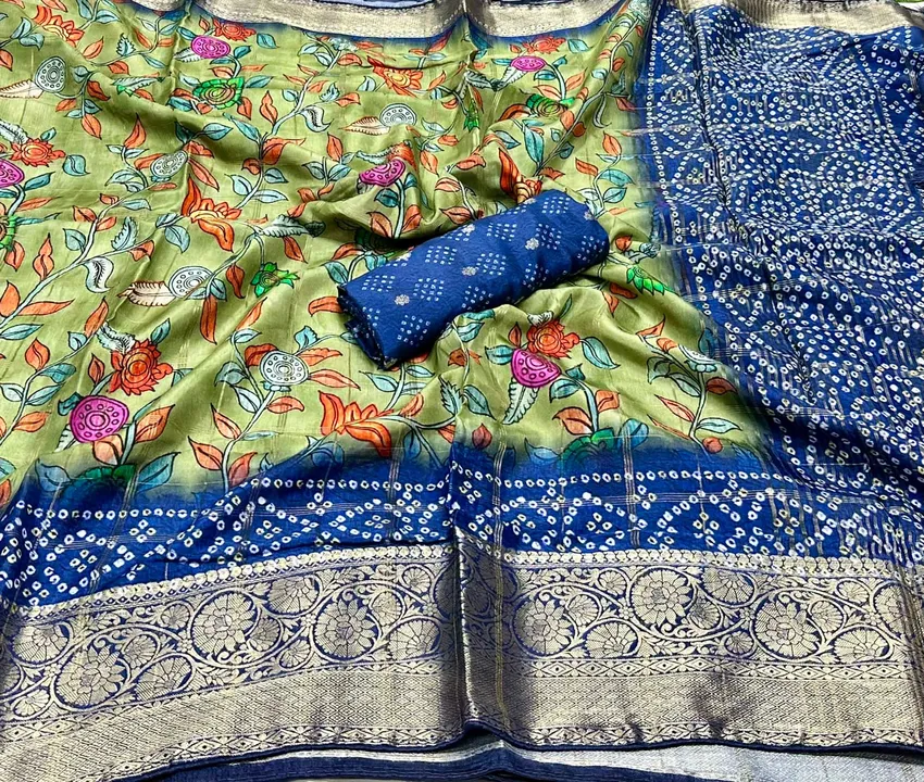 Post image Hey! Checkout my new product called
Pure wiscose kalamkari print bandabi pallu exclusive design with fancy colour matching .