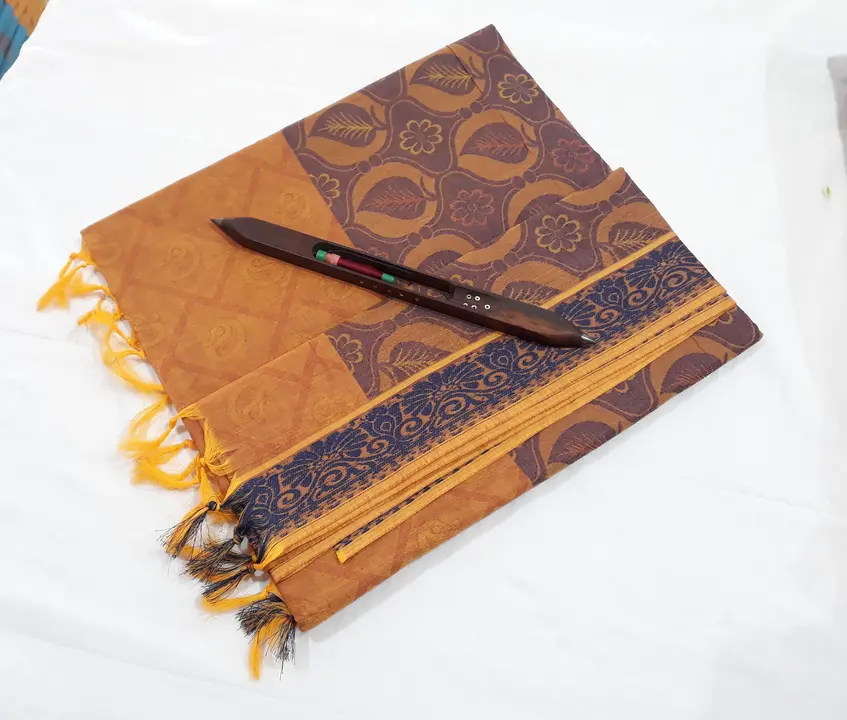 Pure cotton emboss saree's  uploaded by business on 12/29/2023