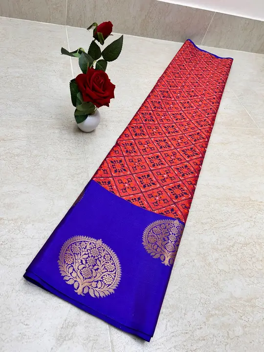 New collection Banarasi kora printed tanchui shoft fancy silk sarees Raning Blause wholesalers and m uploaded by Arbaz sarees manufacturer  on 12/29/2023