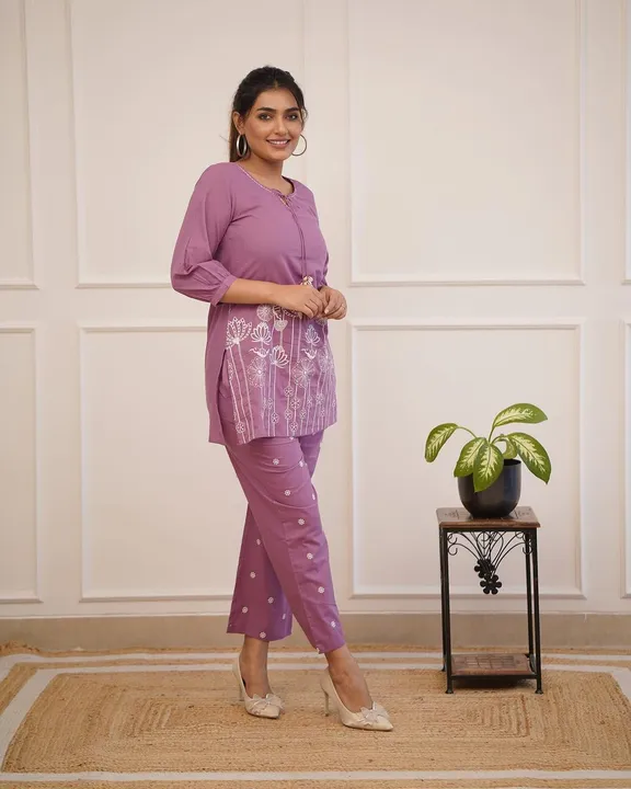 Post image Upgrade your office wear wardrobe with this classy set

 *Kurta length 30 
 *Pant 38

Full heavy embroidery top  with beautiful detailing work of tassel nd Kodi which give u best look 

Pant have also embroidery

Premium quality cord set
Book ur order now 

Colour -2

*Fabric - Cotton 60*60* 
 
*Size - M/38 To XXL/44* 


 *Price *595* 
Sale sale sale sale sale sale