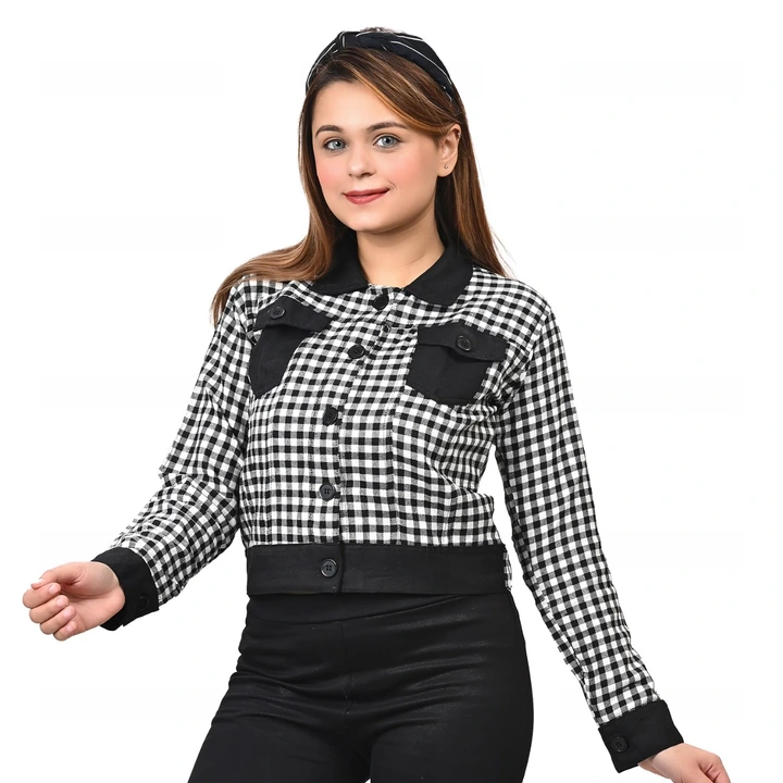 Imported women winter wear jacket in premium quality girls prty wear black color size.S.M.L uploaded by business on 12/30/2023