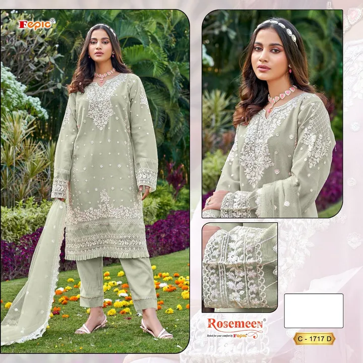 _*BRAND NAME*_:- FEPIC
_*CATALOUGE NAME*_:- ROSEMEEN
_*D NO*_:- C 1717
_*Top*_:- GEORGETTE EMBROI uploaded by Ayush fashion on 12/30/2023
