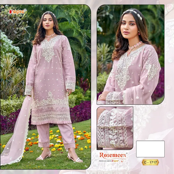 _*BRAND NAME*_:- FEPIC
_*CATALOUGE NAME*_:- ROSEMEEN
_*D NO*_:- C 1717
_*Top*_:- GEORGETTE EMBROI uploaded by Ayush fashion on 12/30/2023