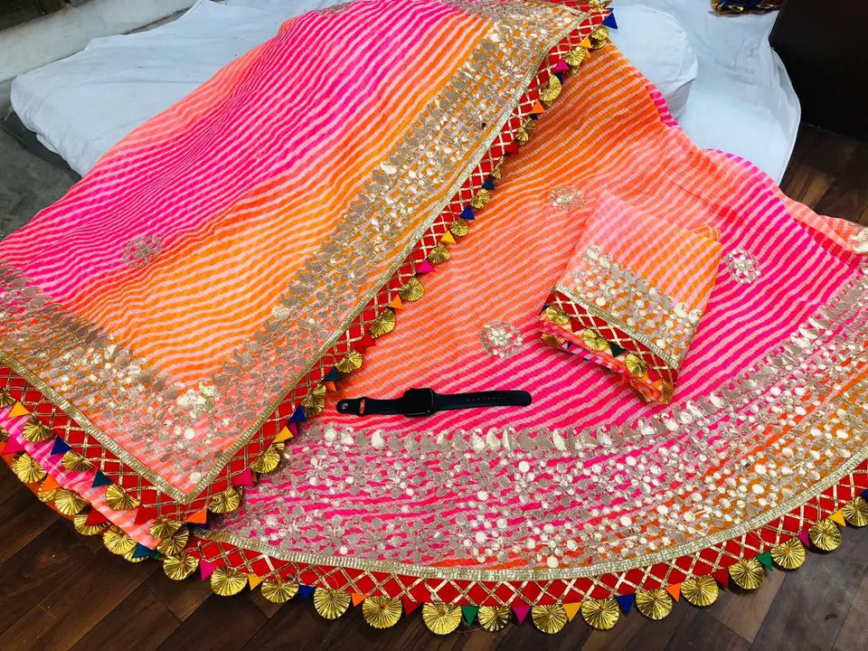 🥰🥰🥰 *Rajasthani kotta Doriya multi colour lahriya Lehengas ❤️❤️❤️*

- *Length 41 to approx*
-  *w uploaded by Gotapatti manufacturer on 12/30/2023