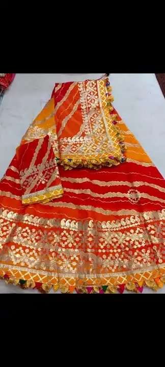 🥰🥰🥰 *Rajasthani kotta Doriya multi colour lahriya Lehengas ❤️❤️❤️*

- *Length 41 to approx*
-  *w uploaded by Gotapatti manufacturer on 12/30/2023