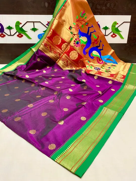 Embroidery work pallu paithani  uploaded by SAMARTH PAITHANI WHAT'S UP 8087211077 on 12/30/2023