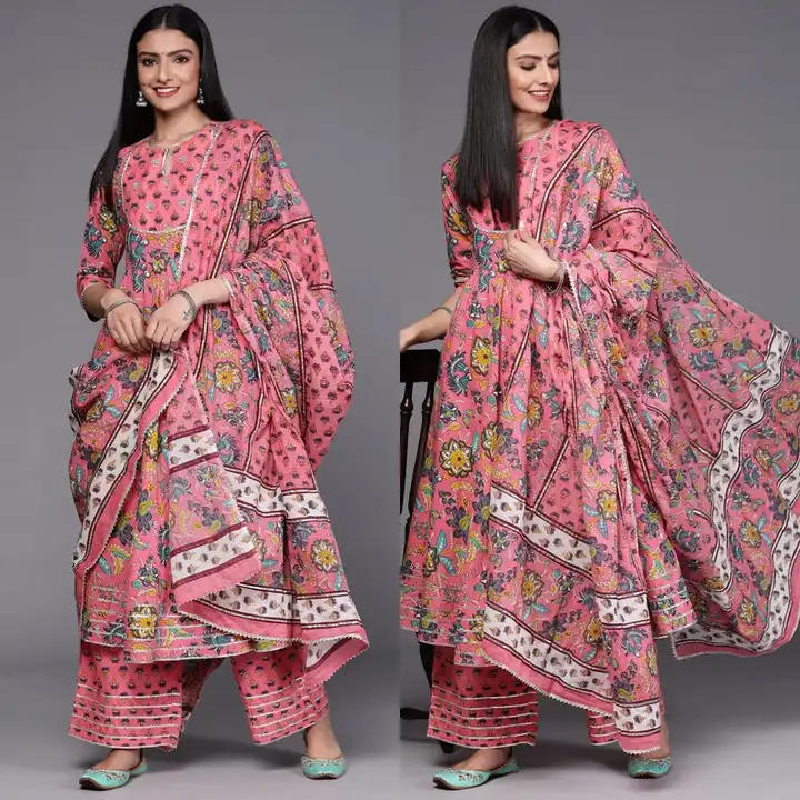Cotton Anarkali 3 piece suit  uploaded by business on 12/31/2023
