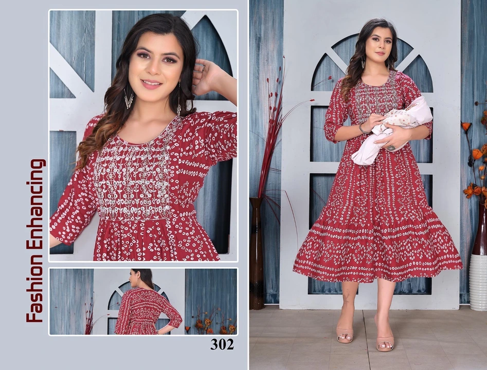 FEEDING KURTA FROCK WITH BOUTIQUE WORK  uploaded by Swastik creation on 12/31/2023