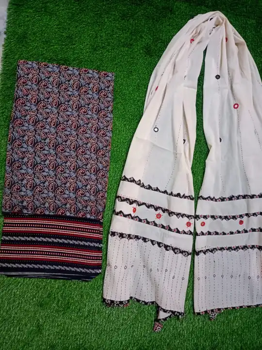 Ajrakh print top and bottom with mall cotton dupptta  uploaded by HEMA ART AND CRAFT on 12/31/2023