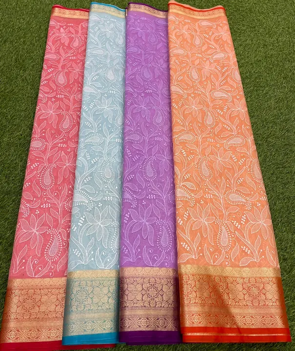 Banarasi embridory silk saree  uploaded by NOOR FABRICS.  on 12/31/2023