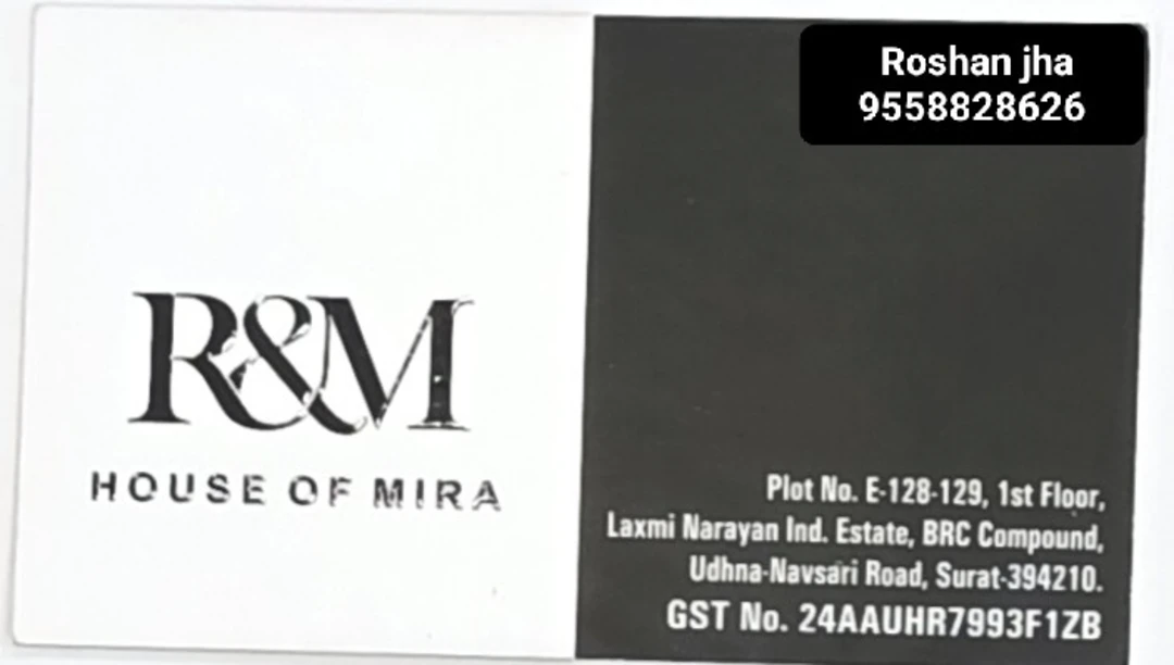 Visiting card store images of House of Mira 