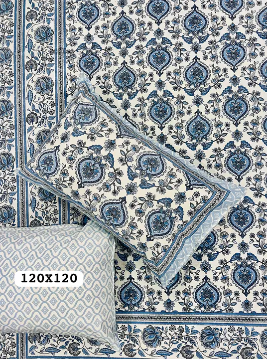 Post image *Jaipuri Floral Premium Jumbo King Size Double Bedsheet with 2 Reversable Pillow Cover*

Size - 120X120(120inch width &amp; 120inch length)
(Bedsheet sides stitched)

Pillow size⤵️
43 cm × 69 cm
18 inches by 27 inches

💯% Pure Cotton

(South Cotton Fabric)

Weight - 1.5kg

*Machine Washable*

Contact on 8209160307