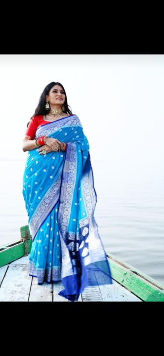 Banarasi katan Georgette Fancy Rupa buti saree 😍😍😍 uploaded by business on 1/1/2024
