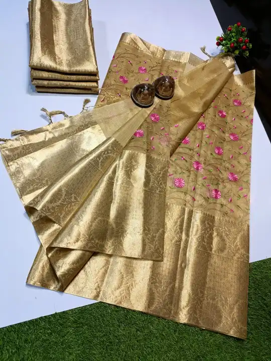 Banarsi Soft Tissue Embroidery Saree uploaded by business on 1/1/2024
