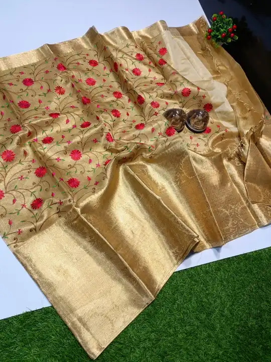 Banarsi Soft Tissue Embroidery Saree uploaded by Meenawala Fabrics on 1/1/2024