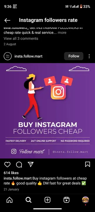 Instagram followers likes available  uploaded by business on 1/2/2024