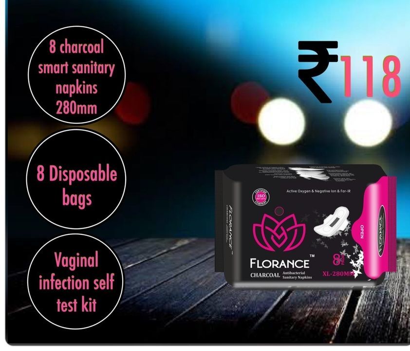 FLORANCE CHARCOAL ANTIBACTERIAL SANITARY NAPKINS (280)MM uploaded by business on 3/24/2021