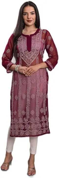 Lucknowi Chikankari Georgette kurti with inner ( Only Bulk ) uploaded by business on 1/2/2024