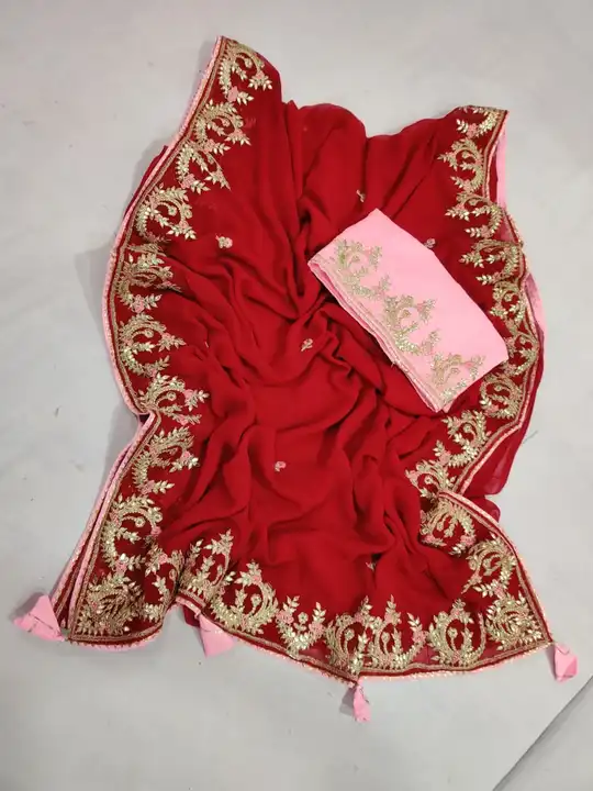 Georgette gottapatti saree uploaded by business on 1/3/2024