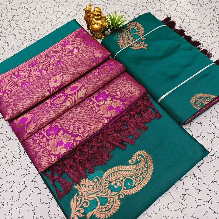 Fancy soft silk with rich meena butta wedding sarees  uploaded by business on 1/3/2024