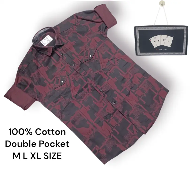 ♦️♣️1KKA♥️♠️ EXCLUSIVE 100% COTTON PRINTED BOX PACKING SHIRTS FOR MEN uploaded by Kushal Jeans, Indore on 1/3/2024