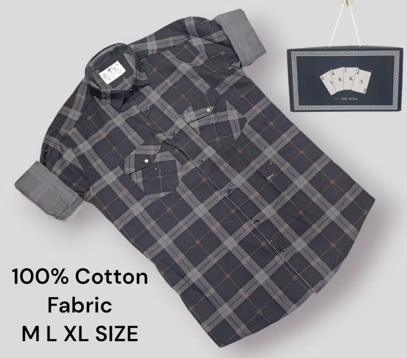 ♦️♣️1KKA♥️♠️ EXCLUSIVE 100% COTTON CHECKERED BOX PACKING SHIRTS FOR MEN uploaded by Kushal Jeans, Indore on 1/3/2024