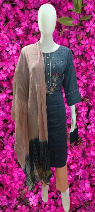 SILK HAND WORK KURTI,PANT, DUPPTTA SET  uploaded by business on 1/3/2024