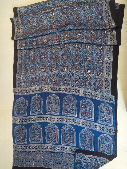 AJRAKH NATURAL DYE MODAL SILK EXCLUSIVE SAREE  uploaded by business on 1/3/2024