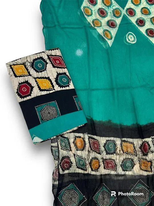 Dress material👗👗👗
Top :-  block batik multi  gold  print
Febric :- pure   cotton 
Size :- 2.40 mt uploaded by Sana batik print on 1/3/2024