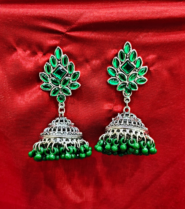 colourful silver oxidised jhumkas uploaded by S R  Jewellery on 1/3/2024