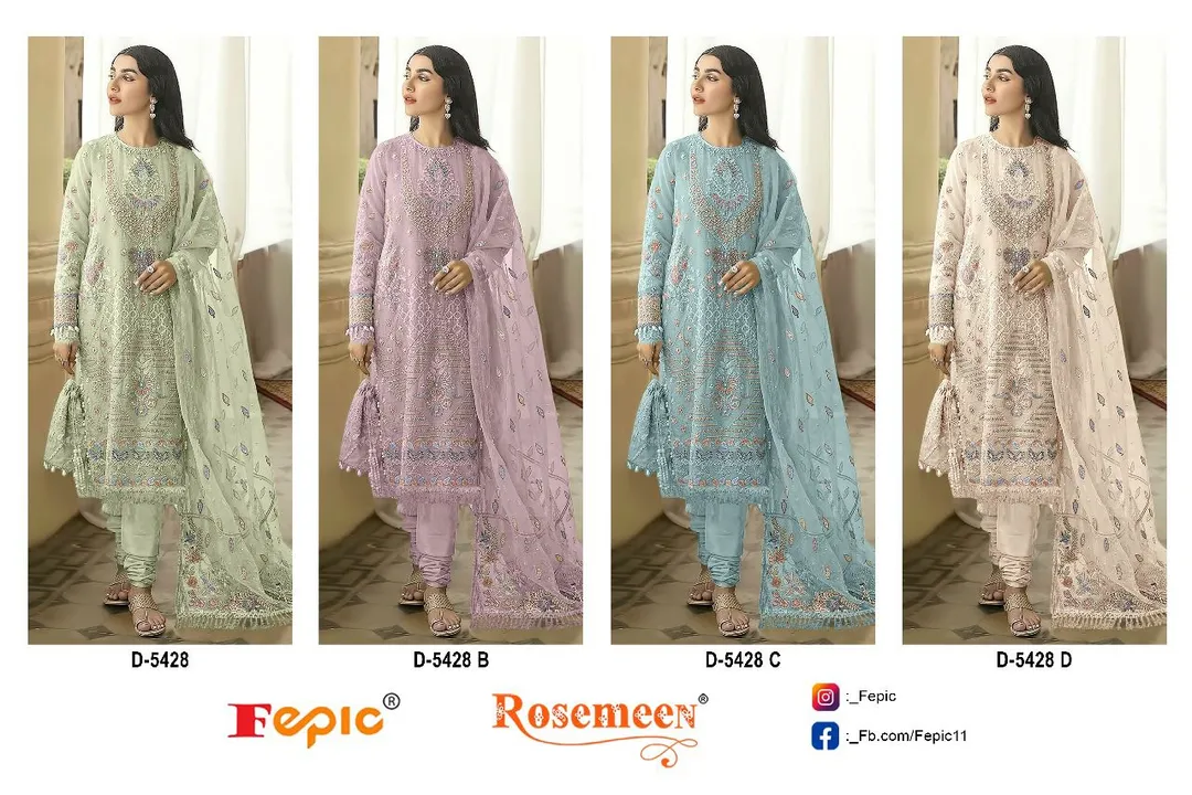 _*BRAND NAME*_:- FEPIC
_*CATALOUGE NAME*_:- ROSEMEEN
_*D NO*_:- D 5428
_*Top*_:- GEORGETTE EMBROI uploaded by business on 1/4/2024