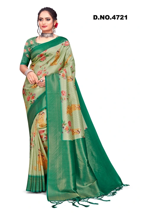 SOFTY Digital print
Pure banglori softy kapda
Fancy blouse
 uploaded by Lavanya saree collection  on 1/4/2024