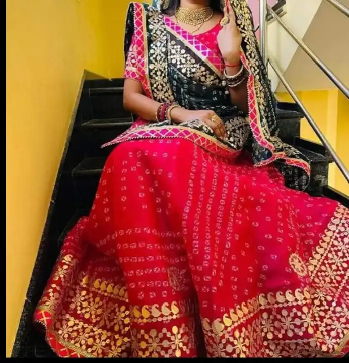 Today sale price 
😍😍 *Launching new rajsthani lehnga chunni*🤗😍

*Full stiched with full touch as uploaded by Gotapatti manufacturer on 1/4/2024