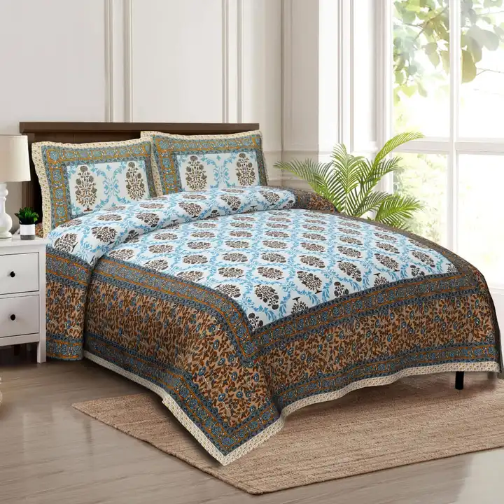 King size cotton bedsheet with 2  pillow covers  uploaded by The print house  on 1/5/2024
