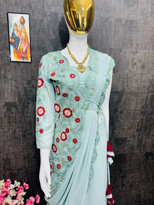 Georgette Ready to wear Saree uploaded by Ritu Creation on 1/5/2024