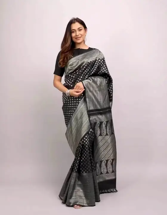 Allover silver zari weaving design with silver zari buti design saree  uploaded by business on 1/5/2024
