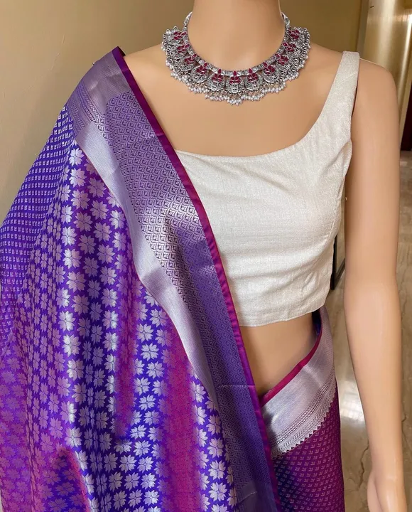 Allover Silver zari weaving with zari butii design saree uploaded by DHANANJAY CREATIONS on 1/5/2024
