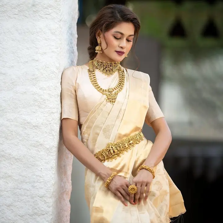 Allover Golden zari weaving with allover flower design saree  uploaded by business on 1/5/2024