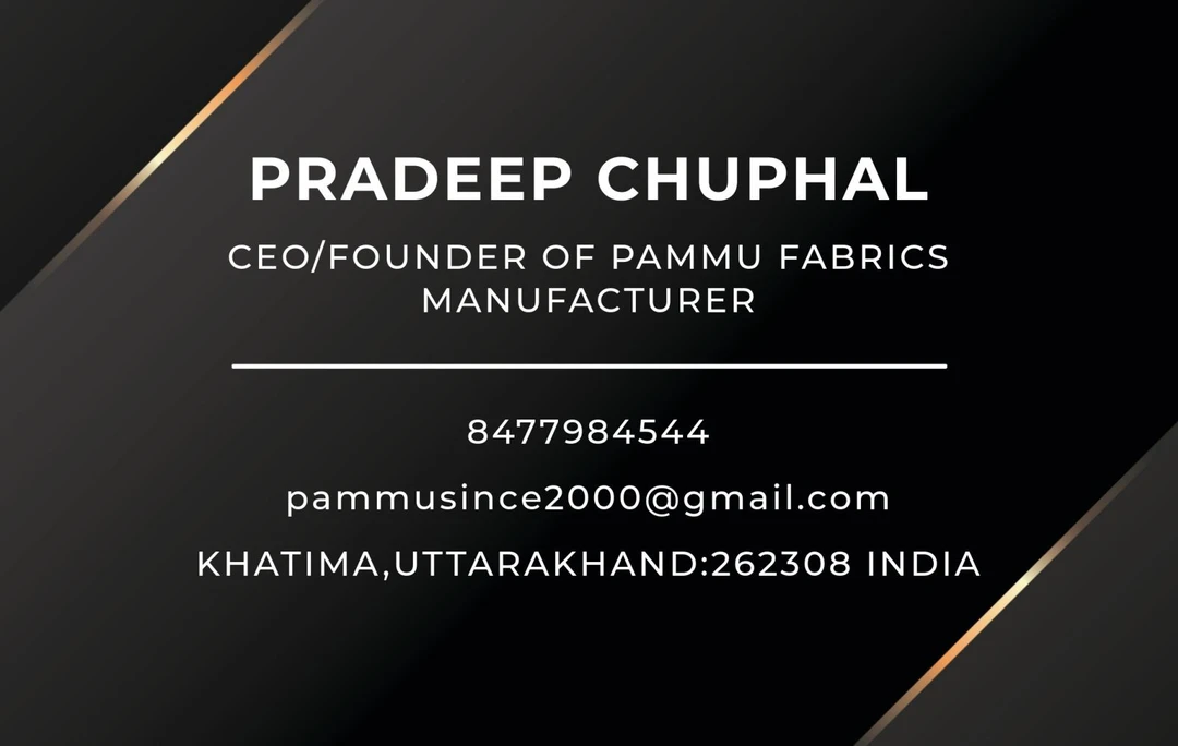 Visiting card store images of PAMMU Fabric manufacturer