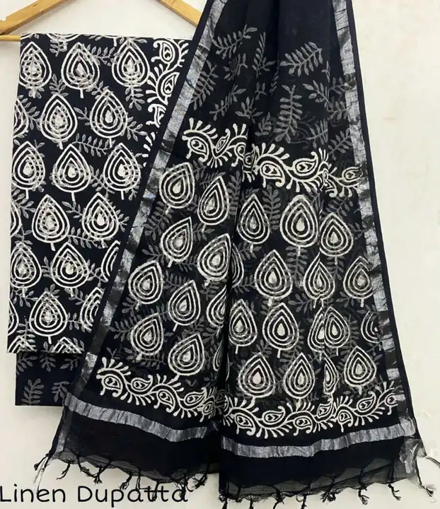 Cotton suits with Linen dupatta  uploaded by Indiana Creations  on 1/6/2024