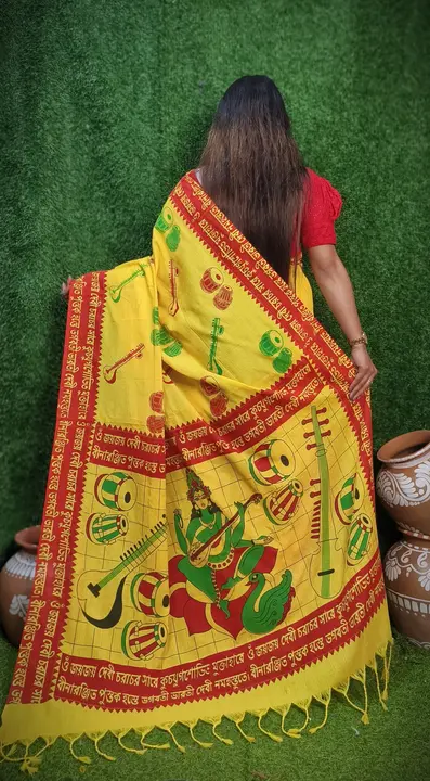 Handloom print saree  uploaded by Sujata saree cantre on 1/6/2024