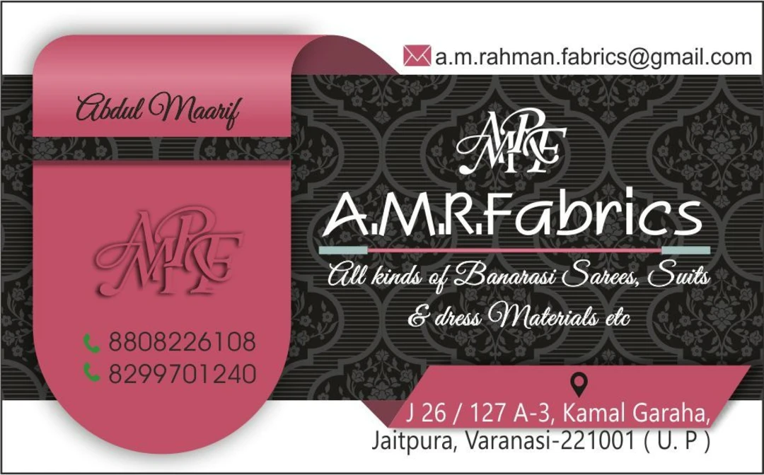 Visiting card store images of A.M.R Fabrics™