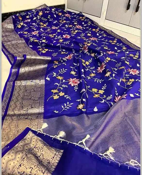 Banarsi Cora Embroidery Saree uploaded by Meenawala Fabrics on 1/6/2024