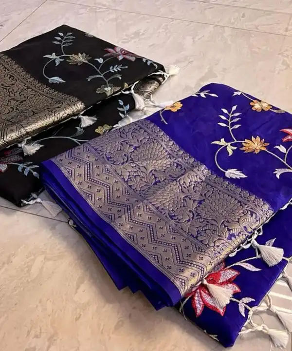 Banarsi Cora Embroidery Saree uploaded by Meenawala Fabrics on 1/6/2024