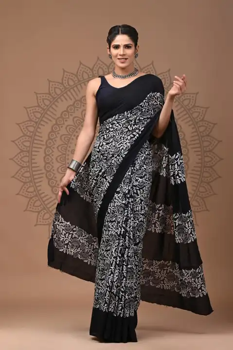 Handblock Printed cotton saree  uploaded by business on 1/6/2024
