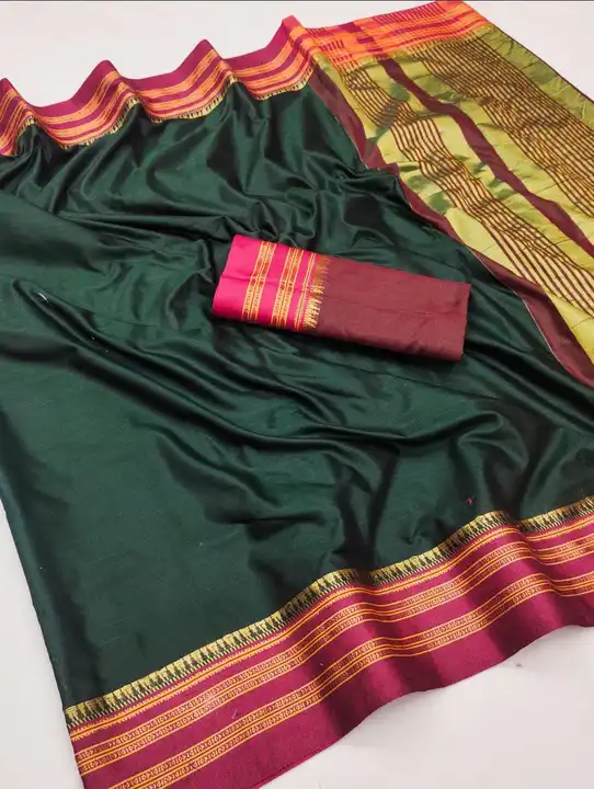 *👑IRKAL NARYANPET👑*

Beautiful COTTON  Narayanpet  saree  with contrast zari and thread weaving bo uploaded by Divya Fashion on 1/6/2024